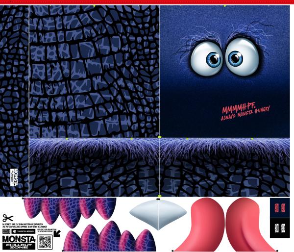 Kissenpanel ca. 1,20m Monsta Pillow by Thorsten Berger von Swafing